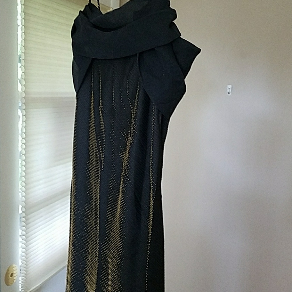 Gold & black metallic evening gown